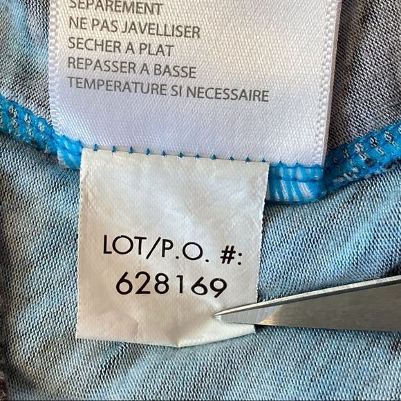 Claudia EV Scoop Neck Long Sleeve  Blue, Brown And Cream Design Size Large - Picture 7 of 10